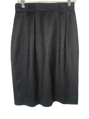 NWT Ann Taylor 2 Dark Gray Pencil Straight Wool Blend Skirt Career Professional